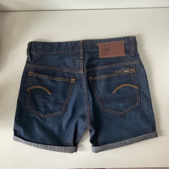 G-STAR RAW 3301 Women Shorts Straight Fit Summer Pure Cotton Blue Denim - Picture 2 of 8